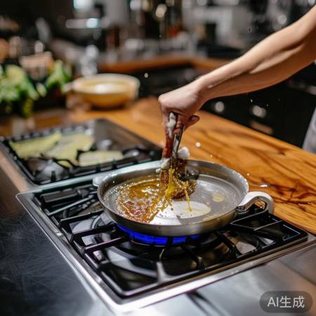 烹饪防油溅,及时清油污