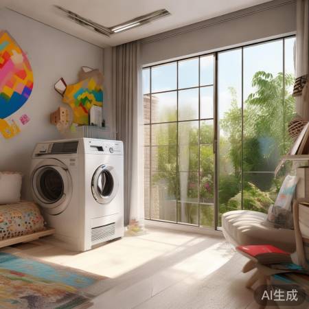 “儿童房阳台洗衣机，家居空间新