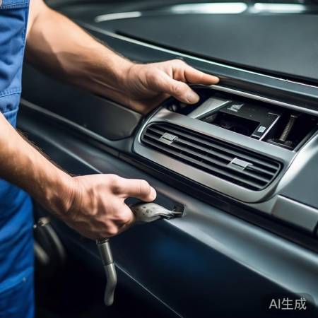 拆卸出风口，小心操作勿损。