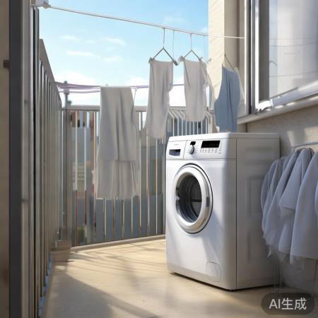 阳台洗衣机，空间利用，晾晒便捷