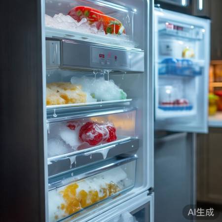 冷冻室温度过高，食物易化掉，影