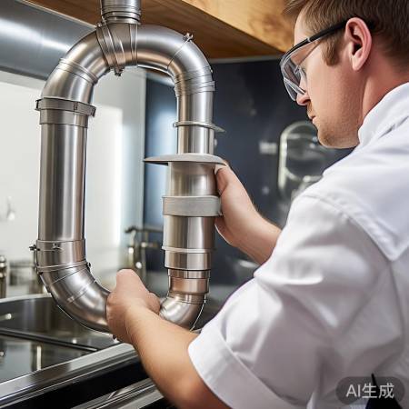 管道连接忌大弯，密封防漏烟