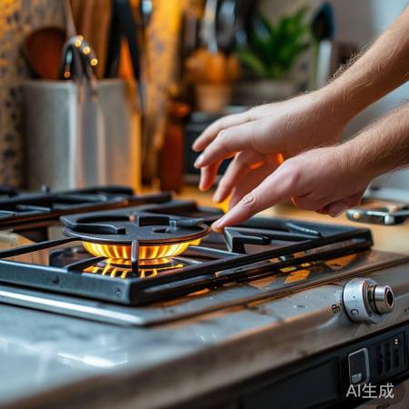 燃气灶不亮,检查位置与火盖。