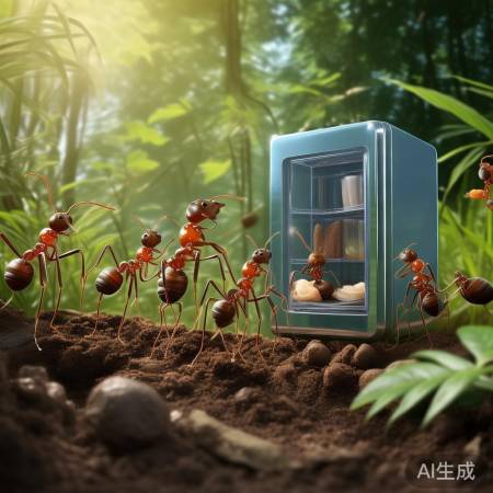 蚂蚁寻香聚冰箱，食物香诱无限趣