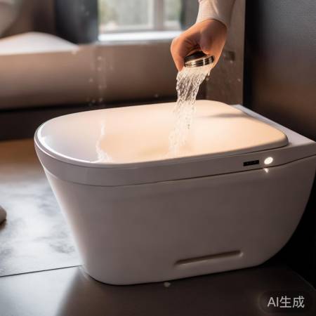 智能马桶,自动翻盖,舒适如厕。