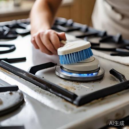 炉头油污易积，软刷清洁，冲洗擦