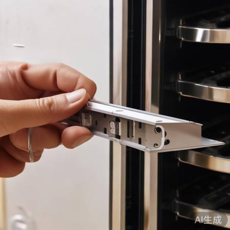 拆卸酒柜锁面板，旋入螺丝固定。