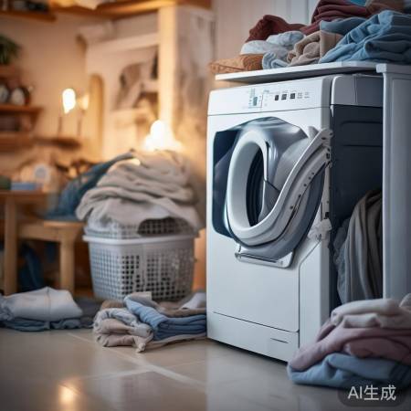 洗衣机勿超载,静音洗护无忧