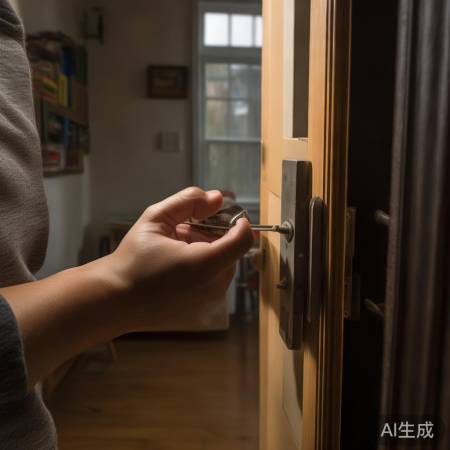 “巧用细物开门锁,耐心解决忘锁