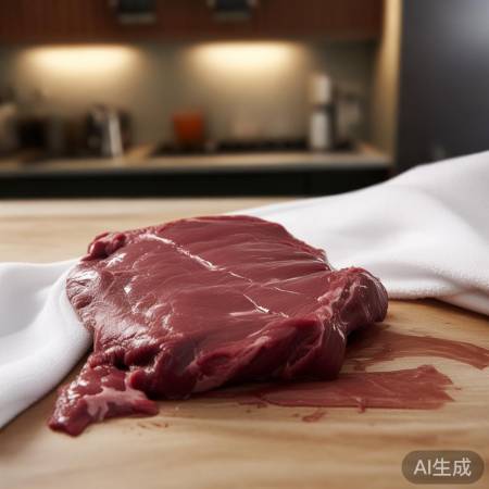 猪肝解冻，纸巾去水分