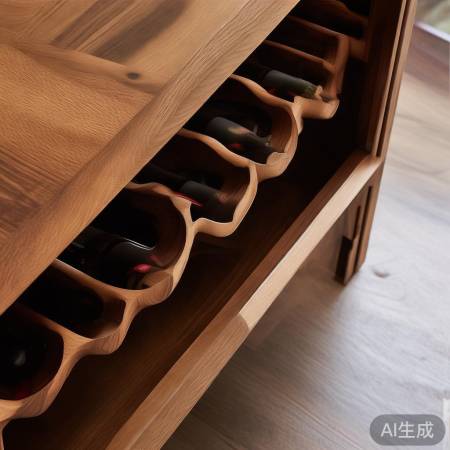 某品牌酒柜小花架，简约实木，适