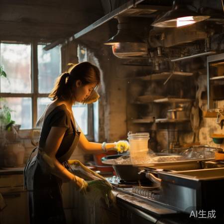 油烟机清洁,油污白醋除。