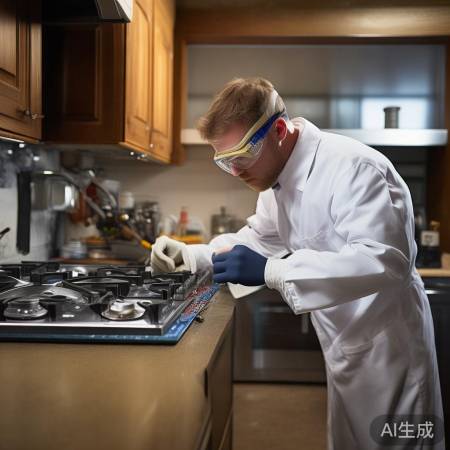 拆卸燃气灶，标记管道，对号安装